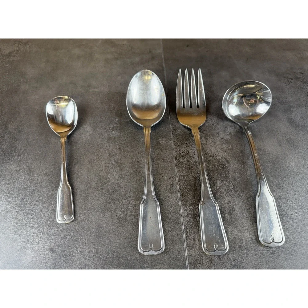 VTG Northland Stainless Japan 41 Pc FLatware Set Geometric Scroll